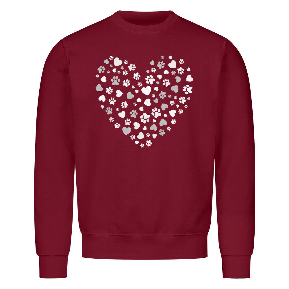 Premium Sweatshirt "PAWS & HEARTS" Burgunder – hunde-shirt.de