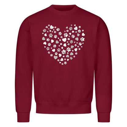 Premium Sweatshirt "PAWS & HEARTS" Burgunder – hunde-shirt.de