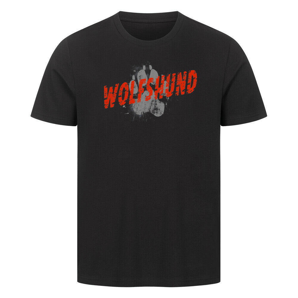 Premium T-Shirt "Irischer Wolfshund - PAW" Schwarz – hunde-shirt.de