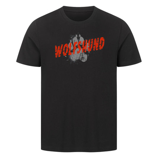 Premium T-Shirt "Irischer Wolfshund - PAW" Schwarz – hunde-shirt.de