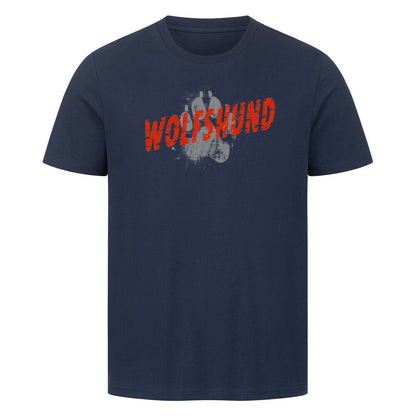 Premium T-Shirt "Irischer Wolfshund - PAW" French Navy – hunde-shirt.de