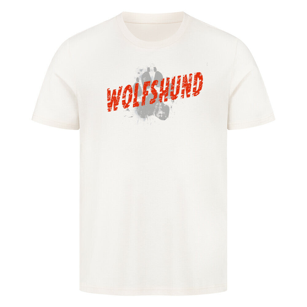 Premium T-Shirt "Irischer Wolfshund - PAW" Natural Raw – hunde-shirt.de