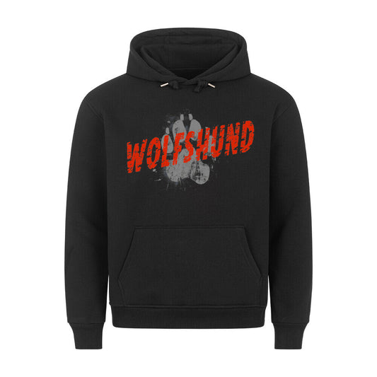 Premium Hoodie "Irischer Wolfshund - PAW" Schwarz – hunde-shirt.de