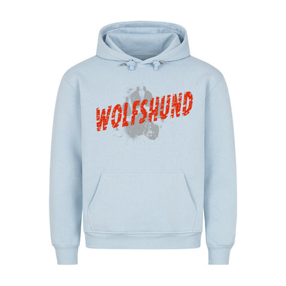 Premium Hoodie "Irischer Wolfshund - PAW" Babyblau – hunde-shirt.de