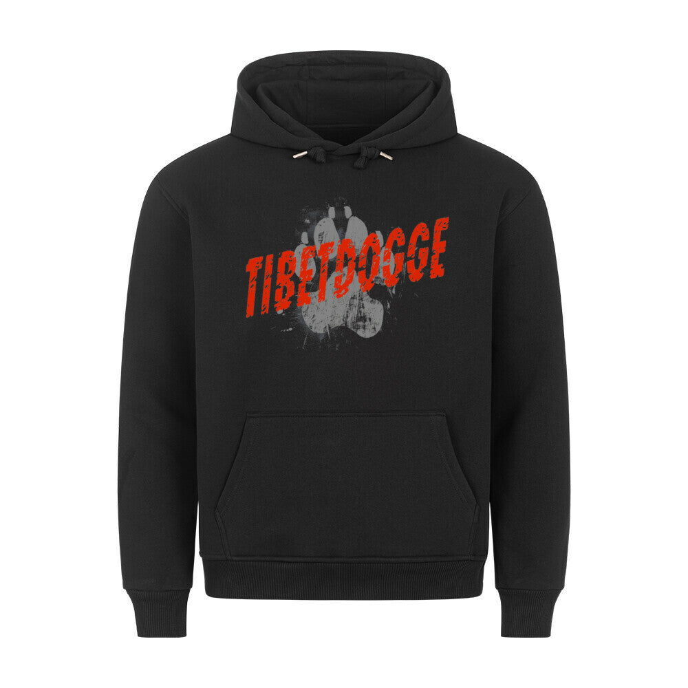Premium Hoodie "Tibetdogge - PAW" Schwarz – hunde-shirt.de