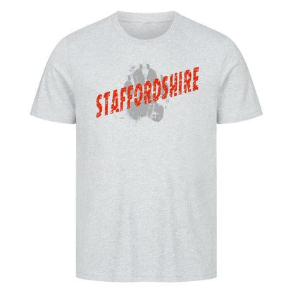 Premium T-Shirt "Staffordshire - PAW" Heather Grey – hunde-shirt.de