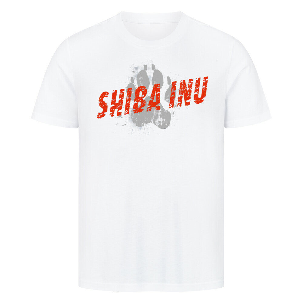 Premium T-Shirt "Shiba Inu - PAW" Weiß – hunde-shirt.de