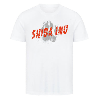 Premium T-Shirt "Shiba Inu - PAW" Weiß – hunde-shirt.de