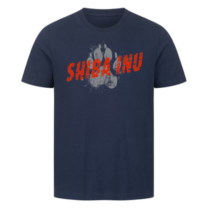 Premium T-Shirt "Shiba Inu - PAW" French Navy – hunde-shirt.de
