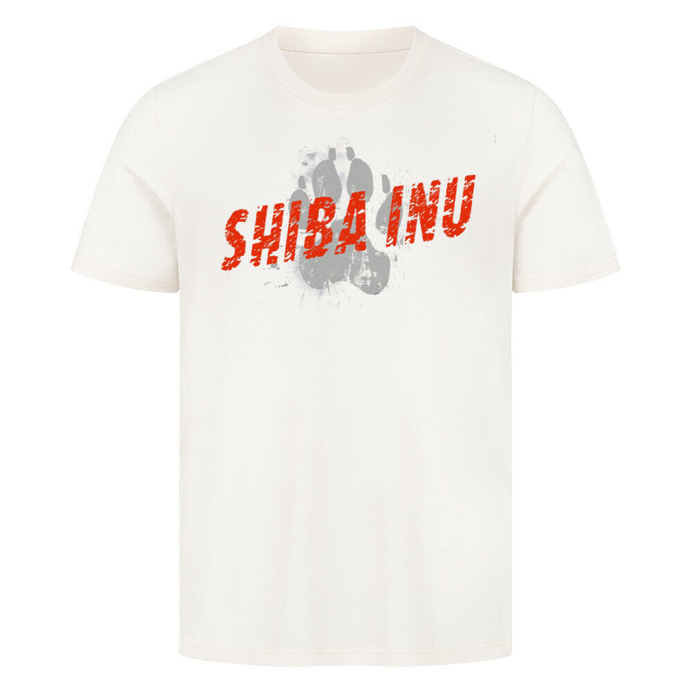 Premium T-Shirt "Shiba Inu - PAW" Natural Raw – hunde-shirt.de