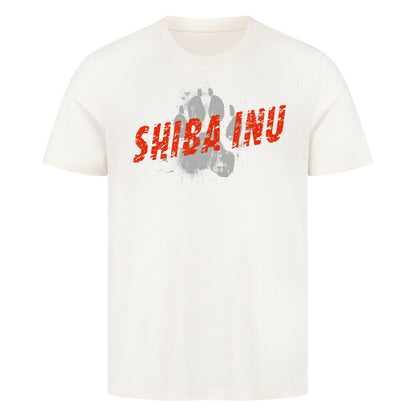Premium T-Shirt "Shiba Inu - PAW" Natural Raw – hunde-shirt.de