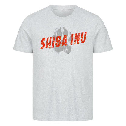 Premium T-Shirt "Shiba Inu - PAW" Heather Grey – hunde-shirt.de