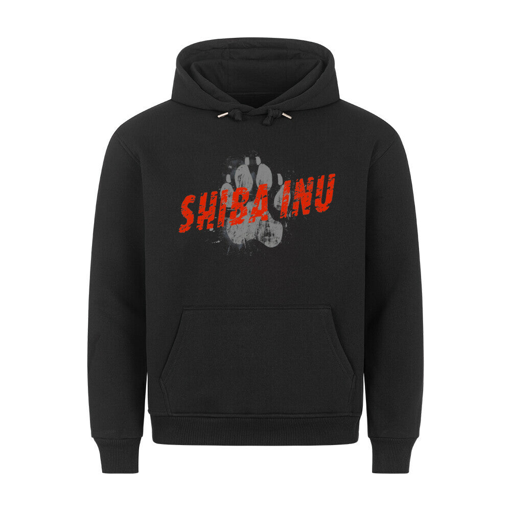 Premium Hoodie "Shiba Inu - PAW" Schwarz – hunde-shirt.de