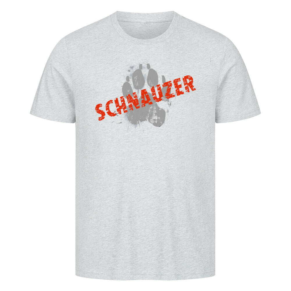 Premium T-Shirt "Schnauzer - PAW" Heather Grey – hunde-shirt.de
