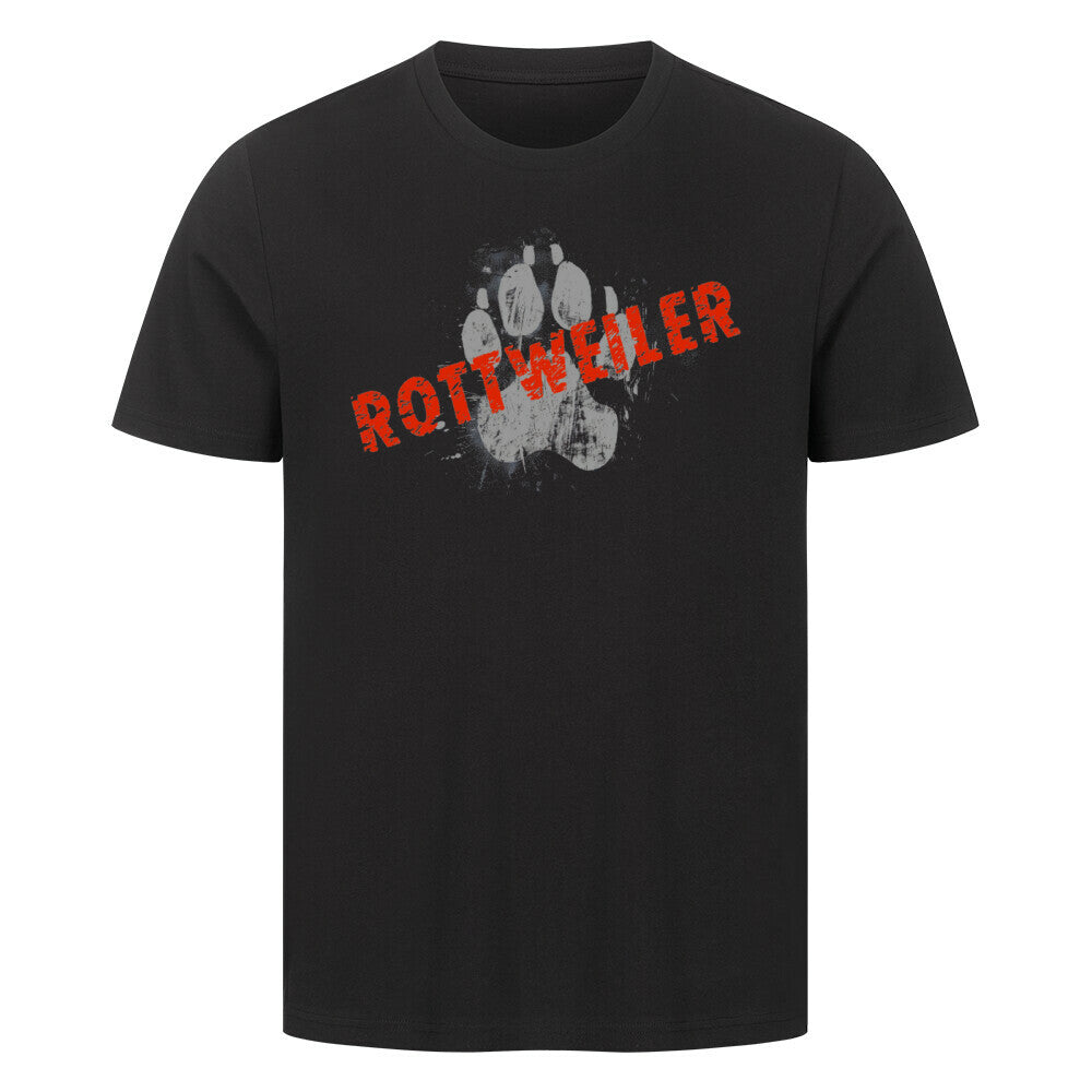 Premium T-Shirt "Rottweiler - PAW" Schwarz – hunde-shirt.de