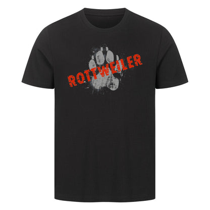 Premium T-Shirt "Rottweiler - PAW" Schwarz – hunde-shirt.de