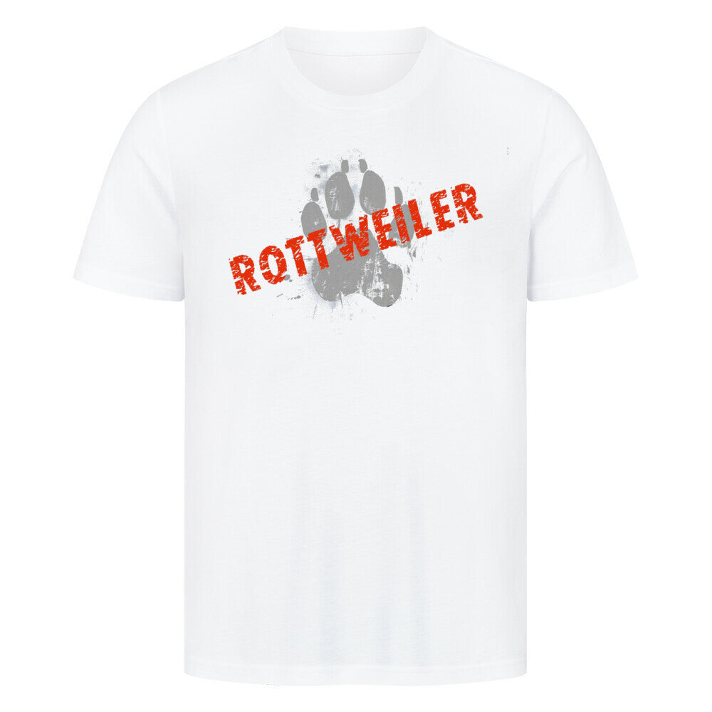 Premium T-Shirt "Rottweiler - PAW" Weiß – hunde-shirt.de