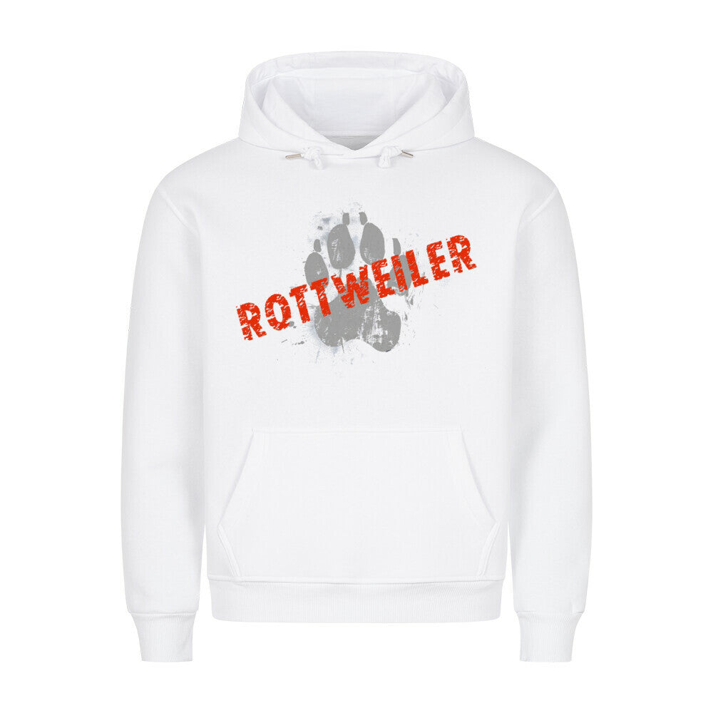 Premium Hoodie "Rottweiler -PAW" Weiß – hunde-shirt.de