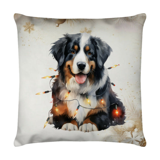 Kissen "Berner Sennenhund - Weihnachten" Weiß – hunde-shirt.de