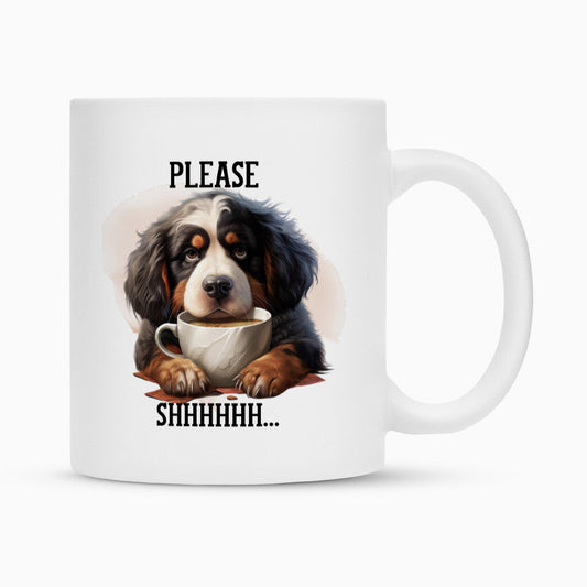 Tasse "Berner Sennenhund - PLEASE..." Weiß – hunde-shirt.de