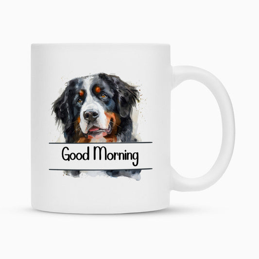 Tasse "Berner Sennenhund - Good Morning" Weiß – hunde-shirt.de