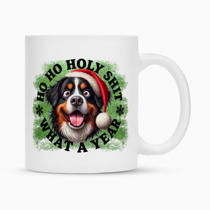Tasse "Berner Sennenhund - HO HO..." Weiß – hunde-shirt.de