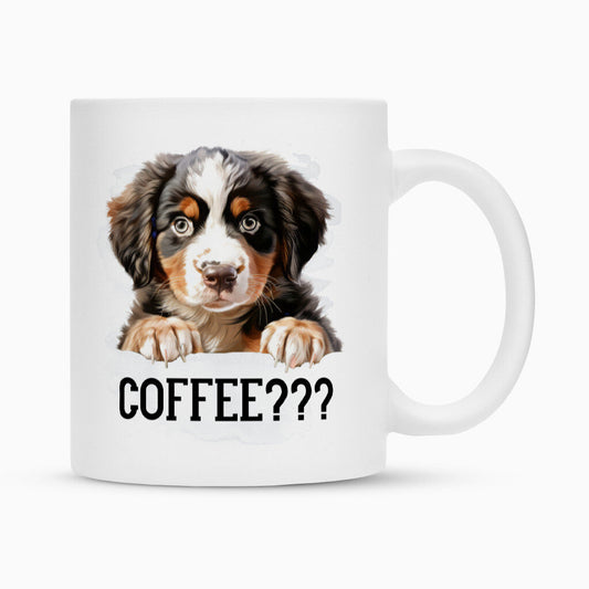 Tasse "Berner Sennenhund - COFFEE???" Weiß – hunde-shirt.de