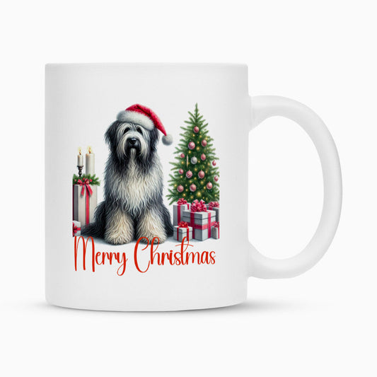Tasse "Bergamasco - Merry Christmas 2" Weiß – hunde-shirt.de