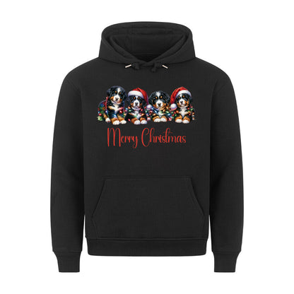 Premium Hoodie "Berner Sennenhund - Merry Christmas 4" Schwarz – hunde-shirt.de