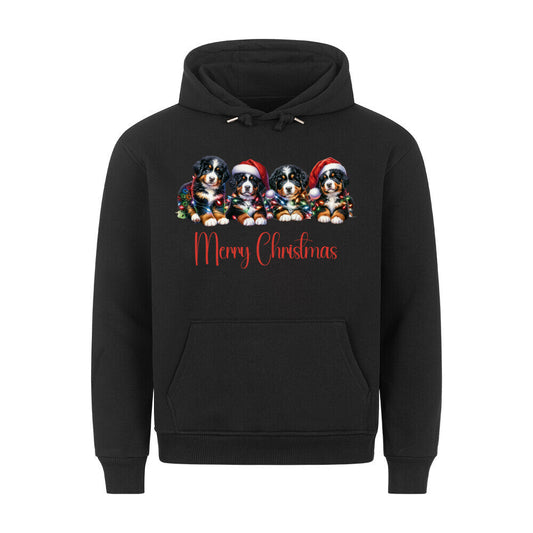 Premium Hoodie "Berner Sennenhund - Merry Christmas 4" Schwarz – hunde-shirt.de