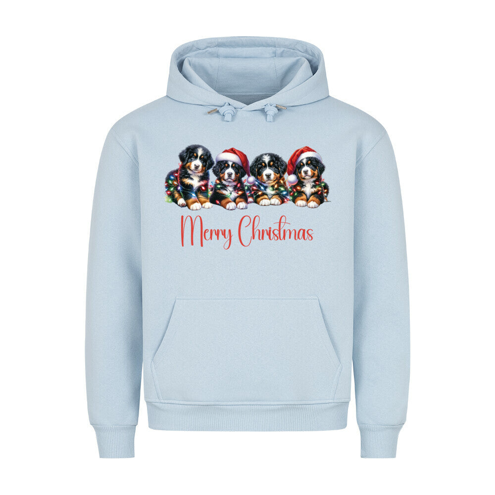 Premium Hoodie "Berner Sennenhund - Merry Christmas 4" Babyblau – hunde-shirt.de