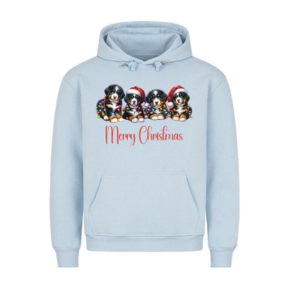 Premium Hoodie "Berner Sennenhund - Merry Christmas 4" Babyblau – hunde-shirt.de