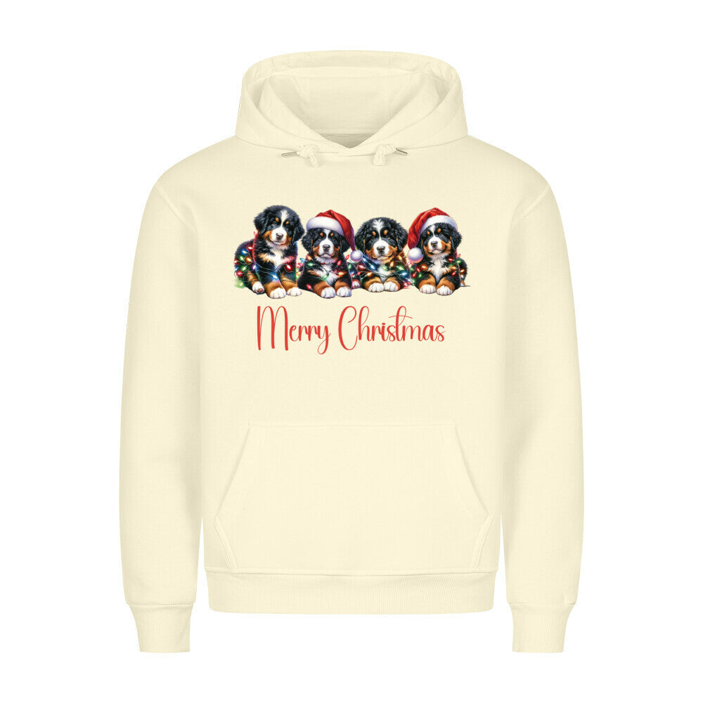Premium Hoodie "Berner Sennenhund - Merry Christmas 4" Beige – hunde-shirt.de