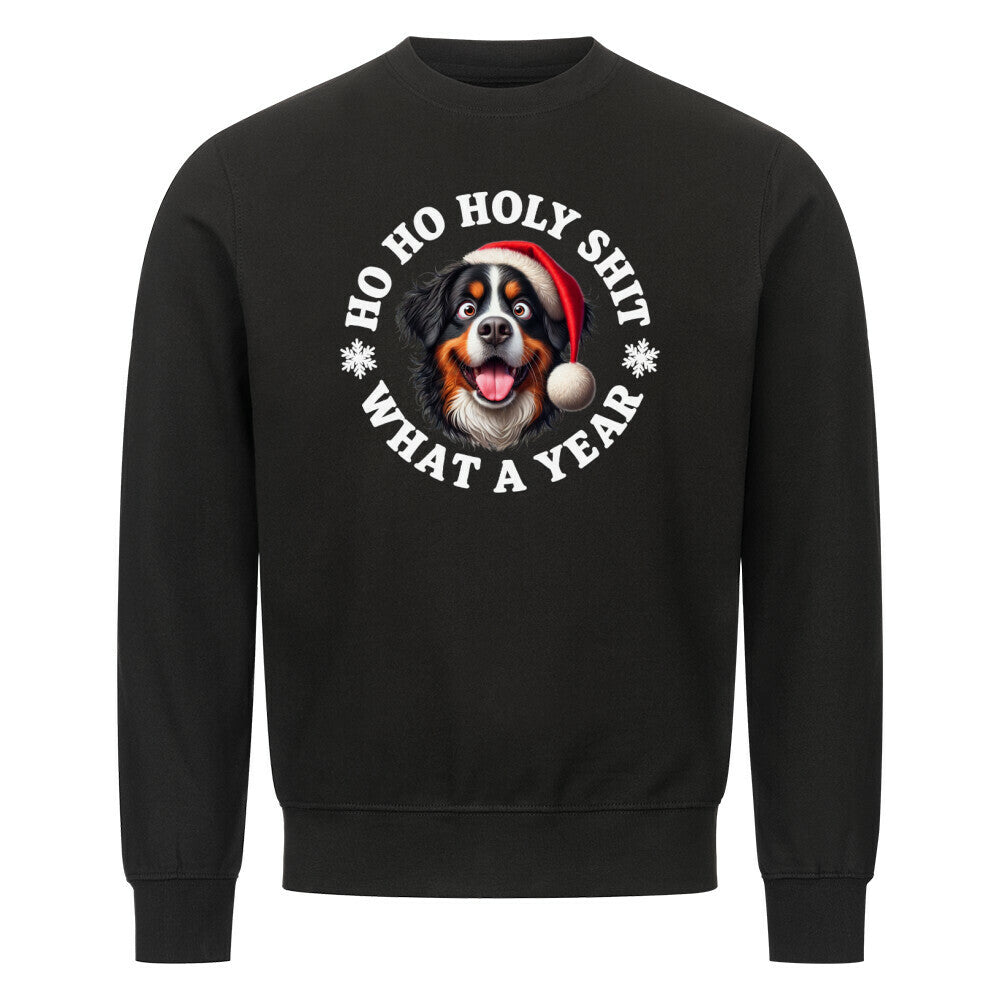 Premium Sweatshirt "Berner Sennenhund - HO HO..." Schwarz – hunde-shirt.de