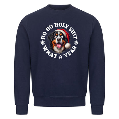 Premium Sweatshirt "Berner Sennenhund - HO HO..." Navy Blue – hunde-shirt.de