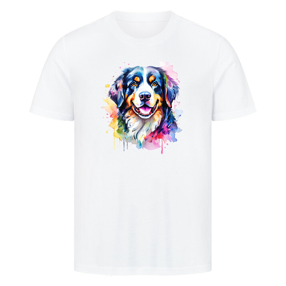 Premium T-Shirt "Berner Sennenhund - Splash" Weiß – hunde-shirt.de