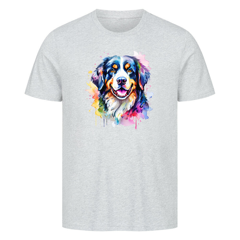 Premium T-Shirt "Berner Sennenhund - Splash" Heather Grey – hunde-shirt.de