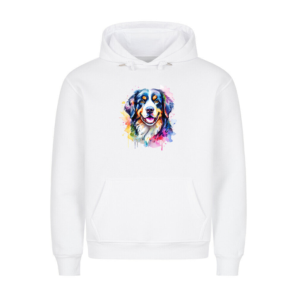 Premium Hoodie "Berner Sennenhund - Splash" Weiß – hunde-shirt.de