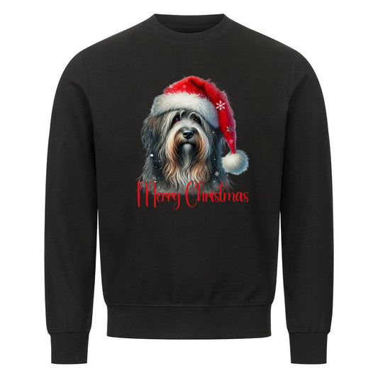 Premium Sweatshirt "Bergamasco - Merry Christmas" Schwarz – hunde-shirt.de