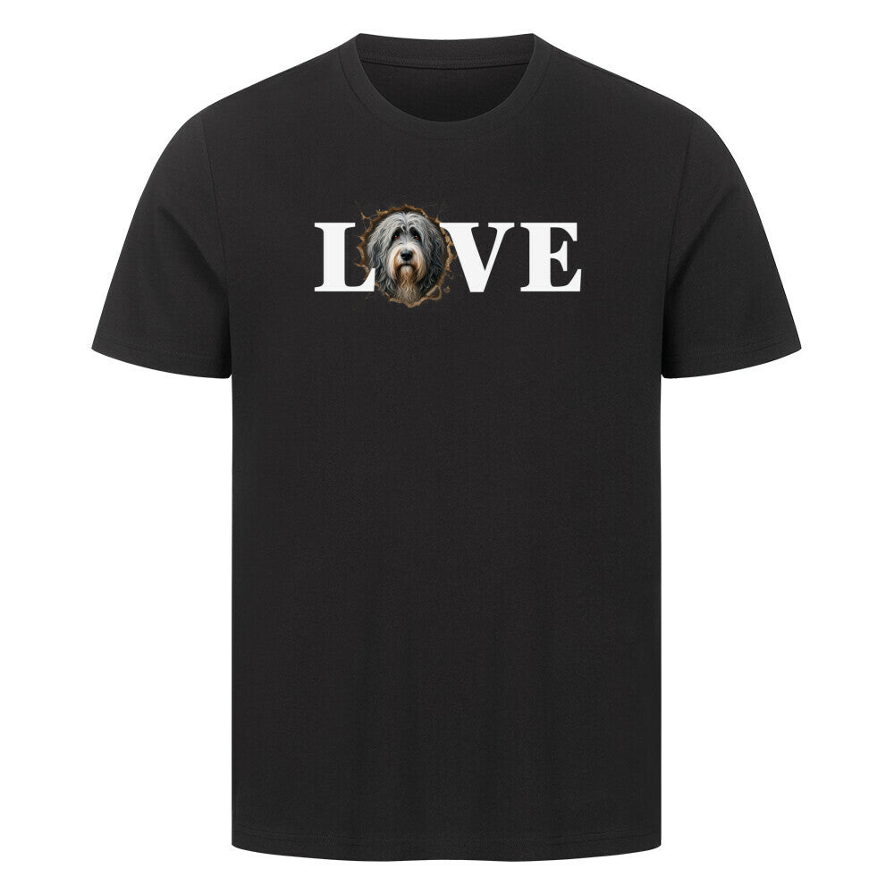 Premium T-Shirt "Bergamasco - LOVE" Schwarz – hunde-shirt.de