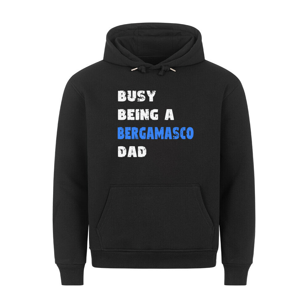 Premium Hoodie "Bergamasco - Busy DAD" Schwarz – hunde-shirt.de