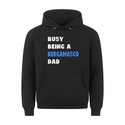 Premium Hoodie "Bergamasco - Busy DAD" Schwarz – hunde-shirt.de