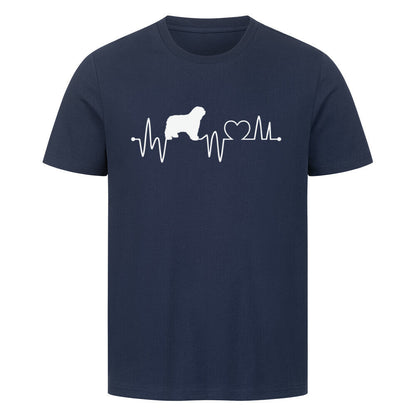 Premium T-Shirt "Bergamasco - Heartbeat" French Navy – hunde-shirt.de