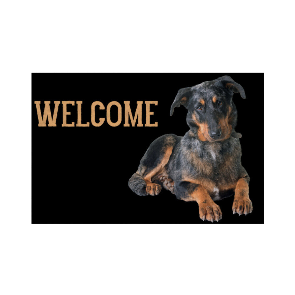 Fußmatte "Beauceron - WELCOME" Weiß – hunde-shirt.de
