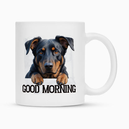 Tasse "Beauceron - GOOD MORNING" Weiß – hunde-shirt.de