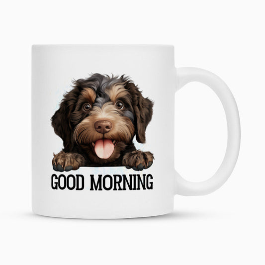 Tasse "Barbet - GOOD MORNING" Weiß – hunde-shirt.de