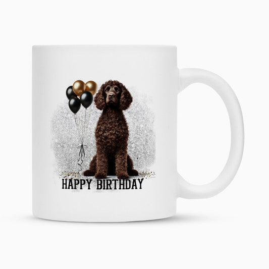Tasse "American Water Spaniel - Happy Birthday" Weiß – hunde-shirt.de