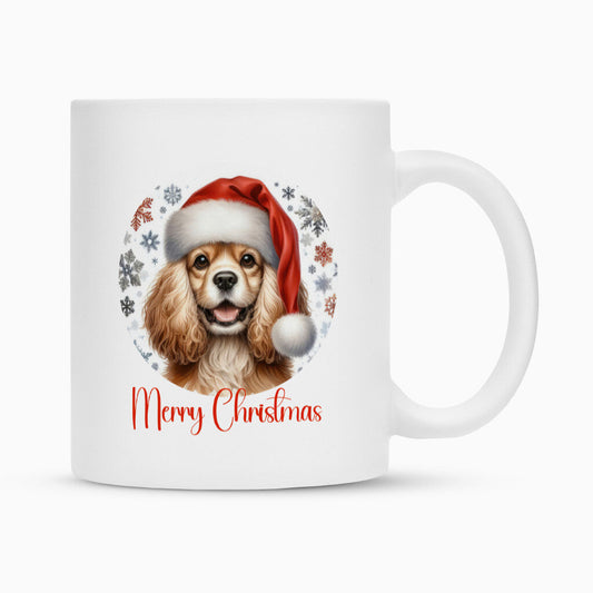 Tasse "American Cocker - Merry Christmas" Weiß – hunde-shirt.de