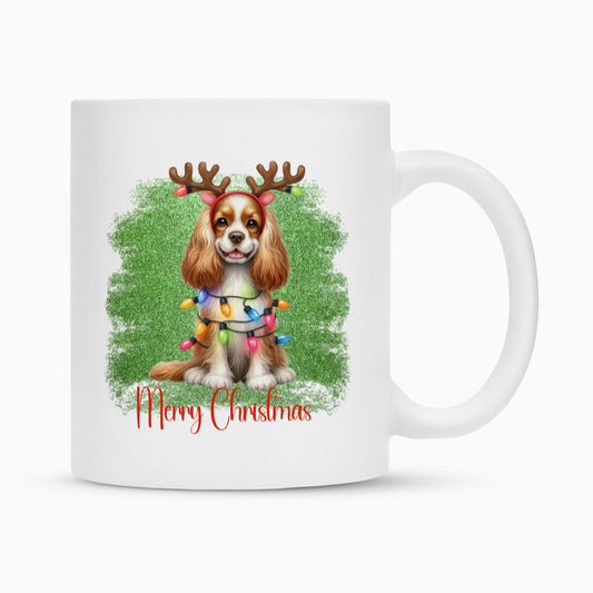 Tasse "American Cocker - Merry Christmas Fun" Weiß – hunde-shirt.de