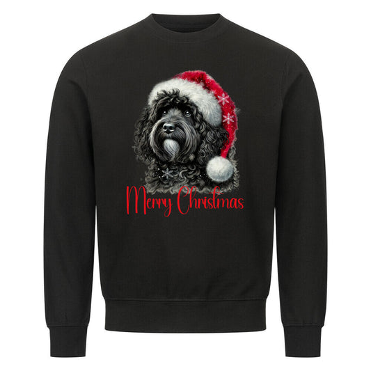 Premium Sweatshirt "Barbet - Merry Christmas" Schwarz – hunde-shirt.de